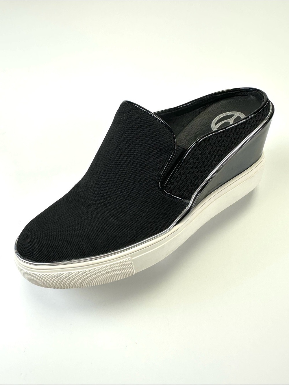 Wishbone Black Wedge Mule Sneakers Slip On 7.5M
